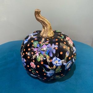 Mackenzie-Childs Mini Pumpkin Flower Market Black